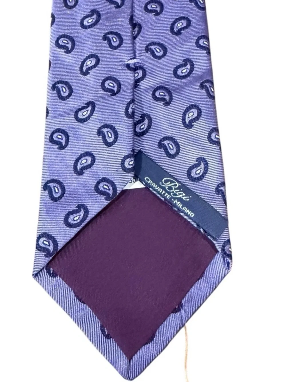 Bigi Cravatte Milano Handmade Italian Silk Tie NWT Lavender Paisley